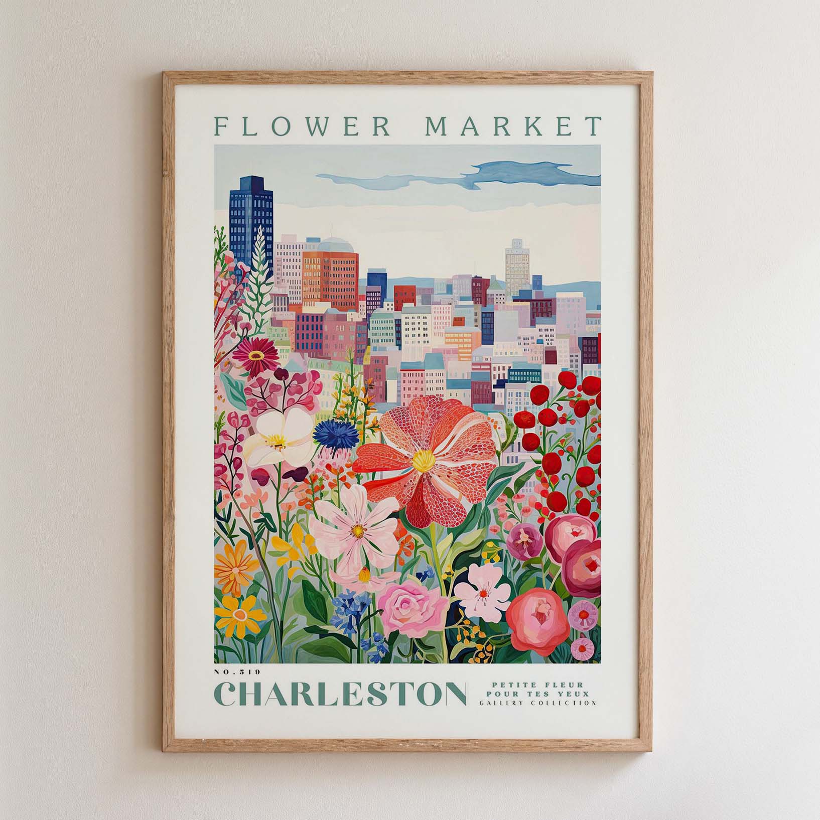 Flower Poster - Charleston Art Print - Flower Market Posters