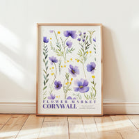 Cornwall Flower Market Poster - Posters - Flower Poster