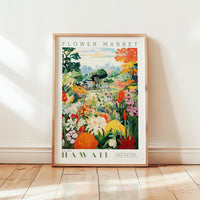 Hawaii Flower Market Poster - Posters - Flower Poster