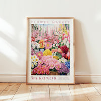 Mykonos Flower Market Poster - Posters - Flower Poster
