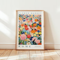 Rome Flower Market Poster - Posters - Flower Poster