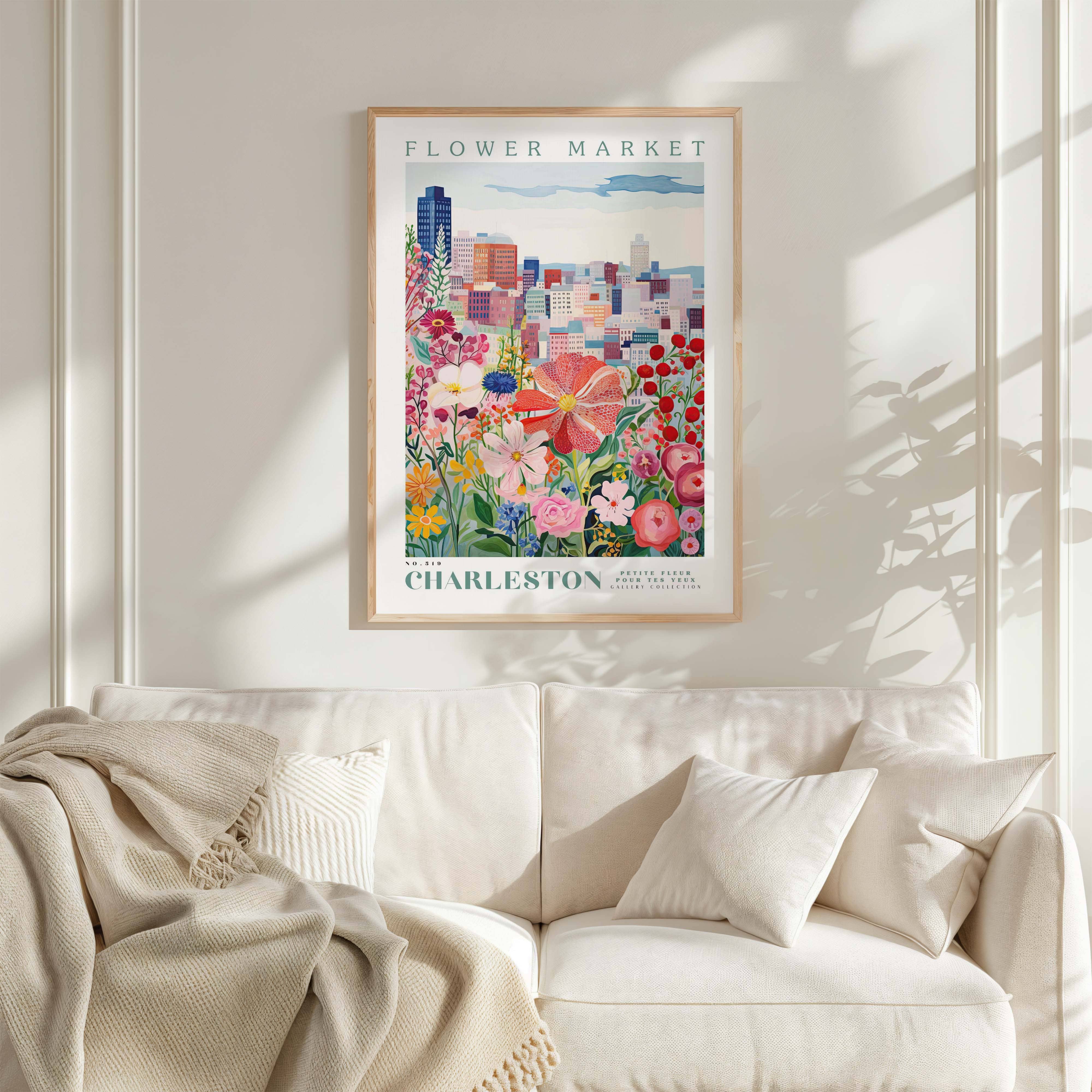 Flower Poster - Charleston Art Print - Flower Market Posters