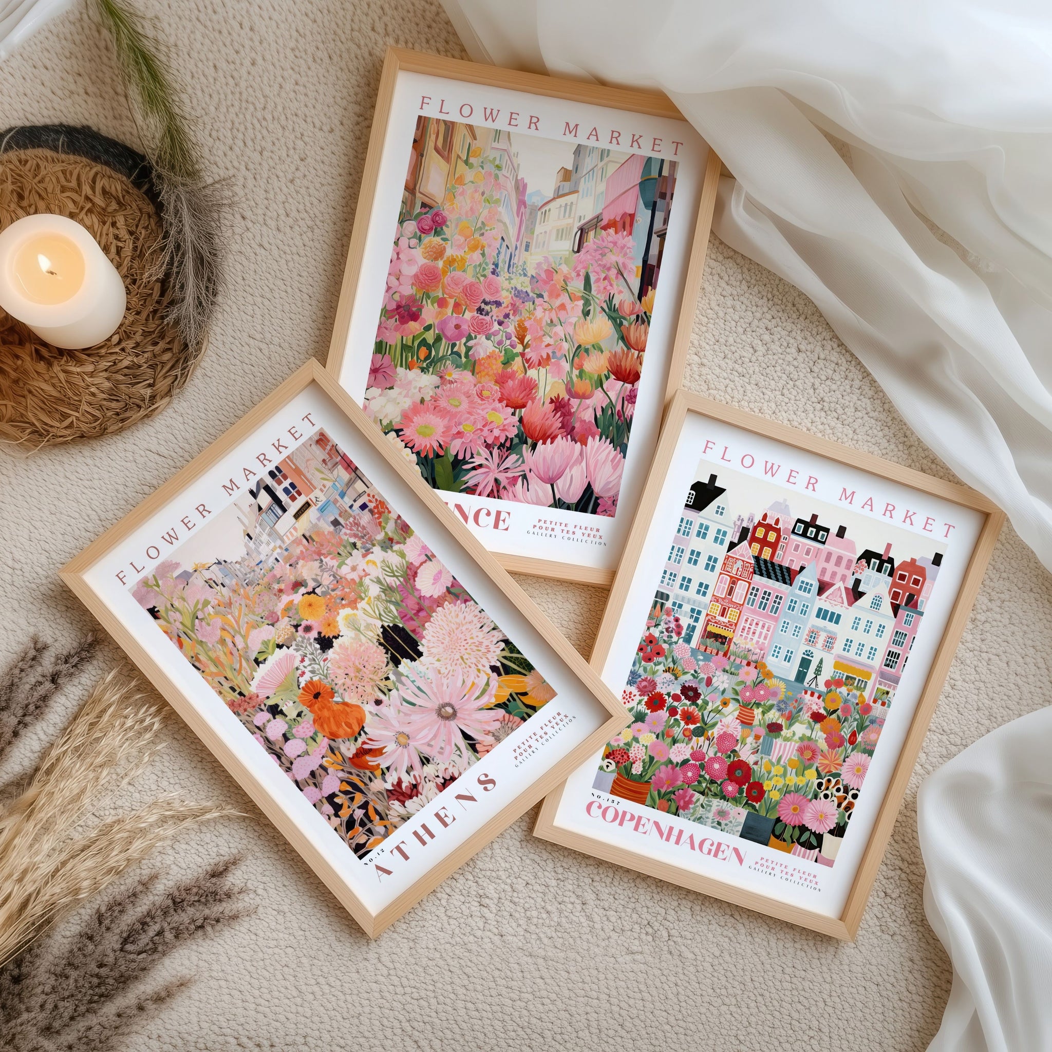 Flower Market Curated Set of 3 Prints