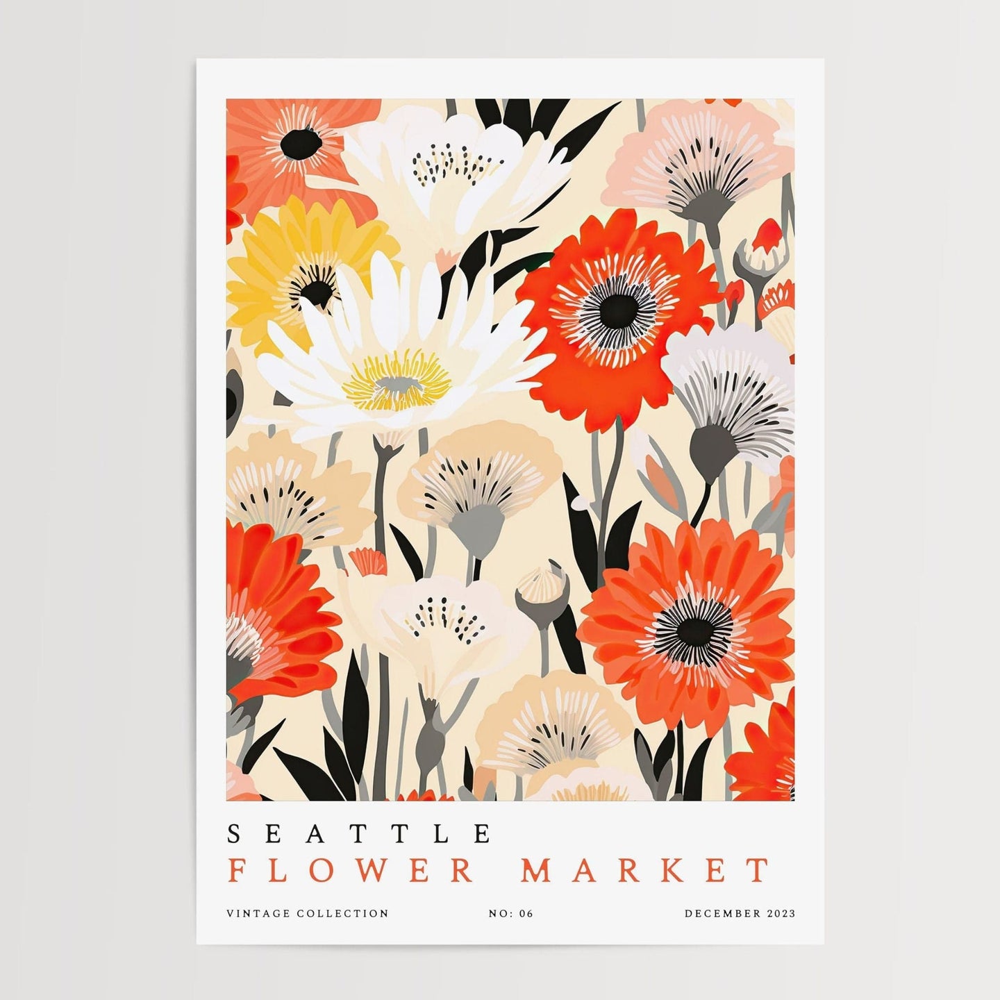 Seattle blomstermarked plakat