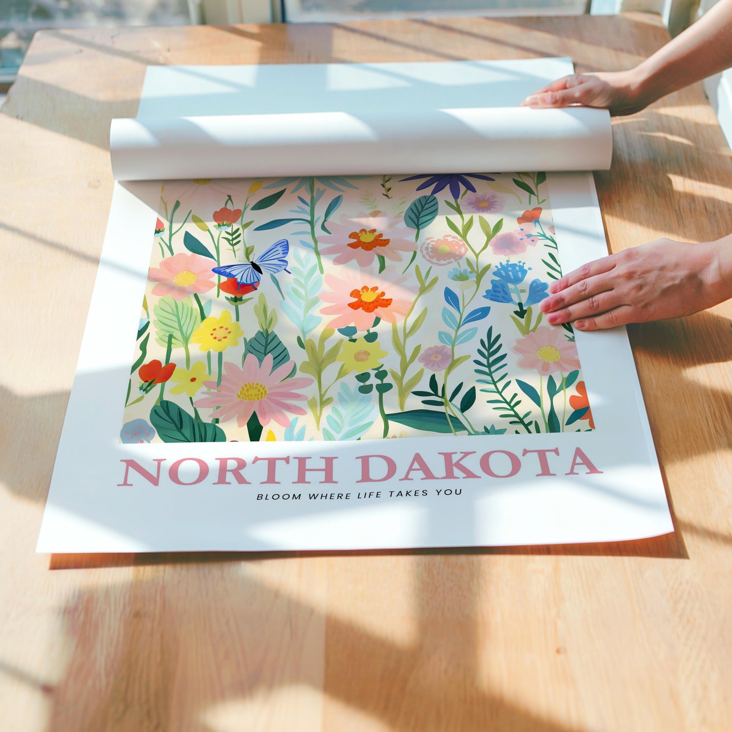 North Dakota Flower Poster