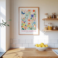 North Dakota Flower Poster