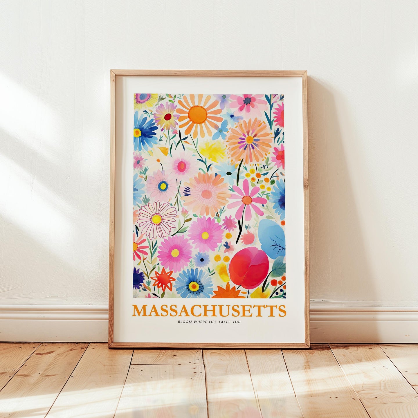 Massachusetts Flower Poster