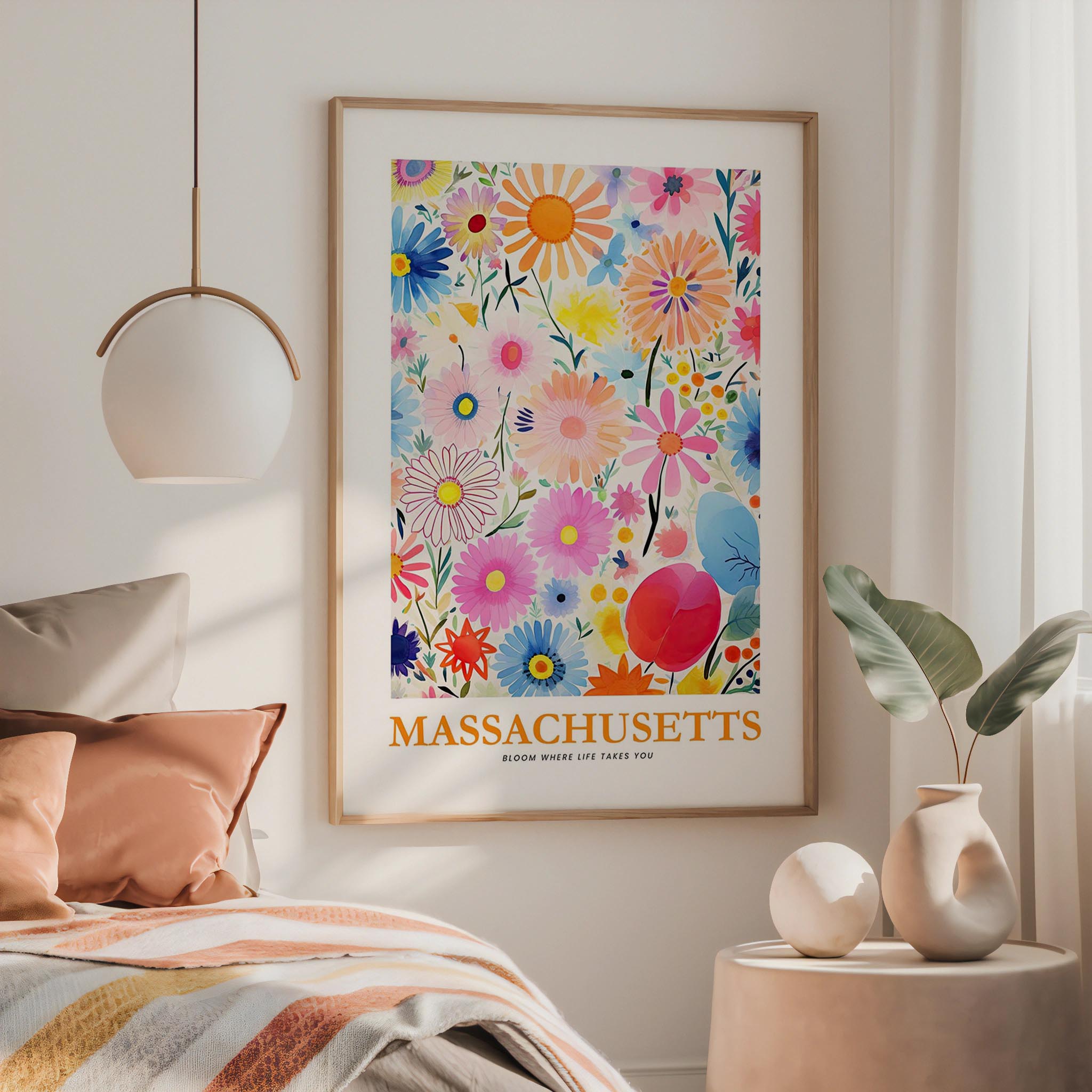 Massachusetts Flower Poster