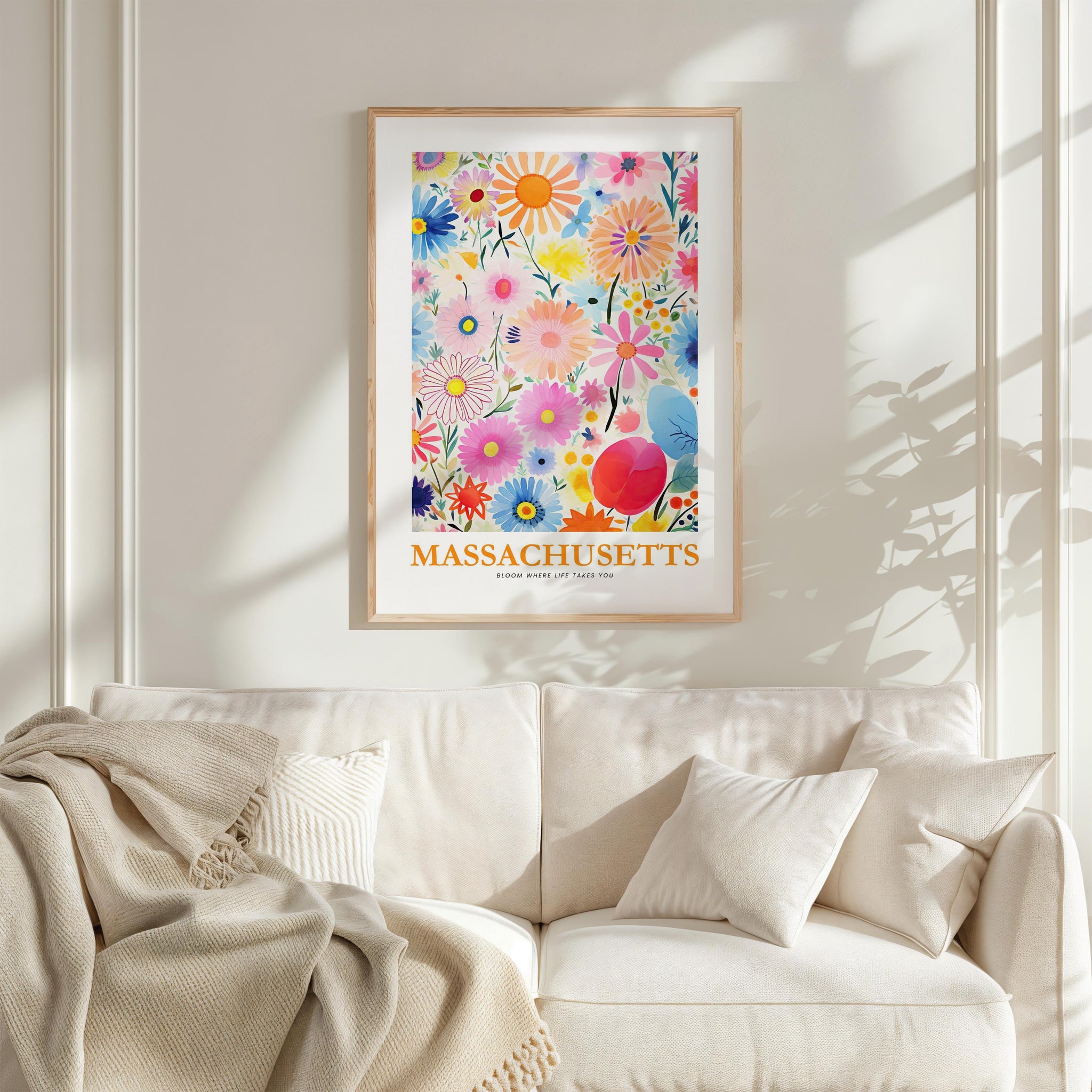 Massachusetts Flower Poster