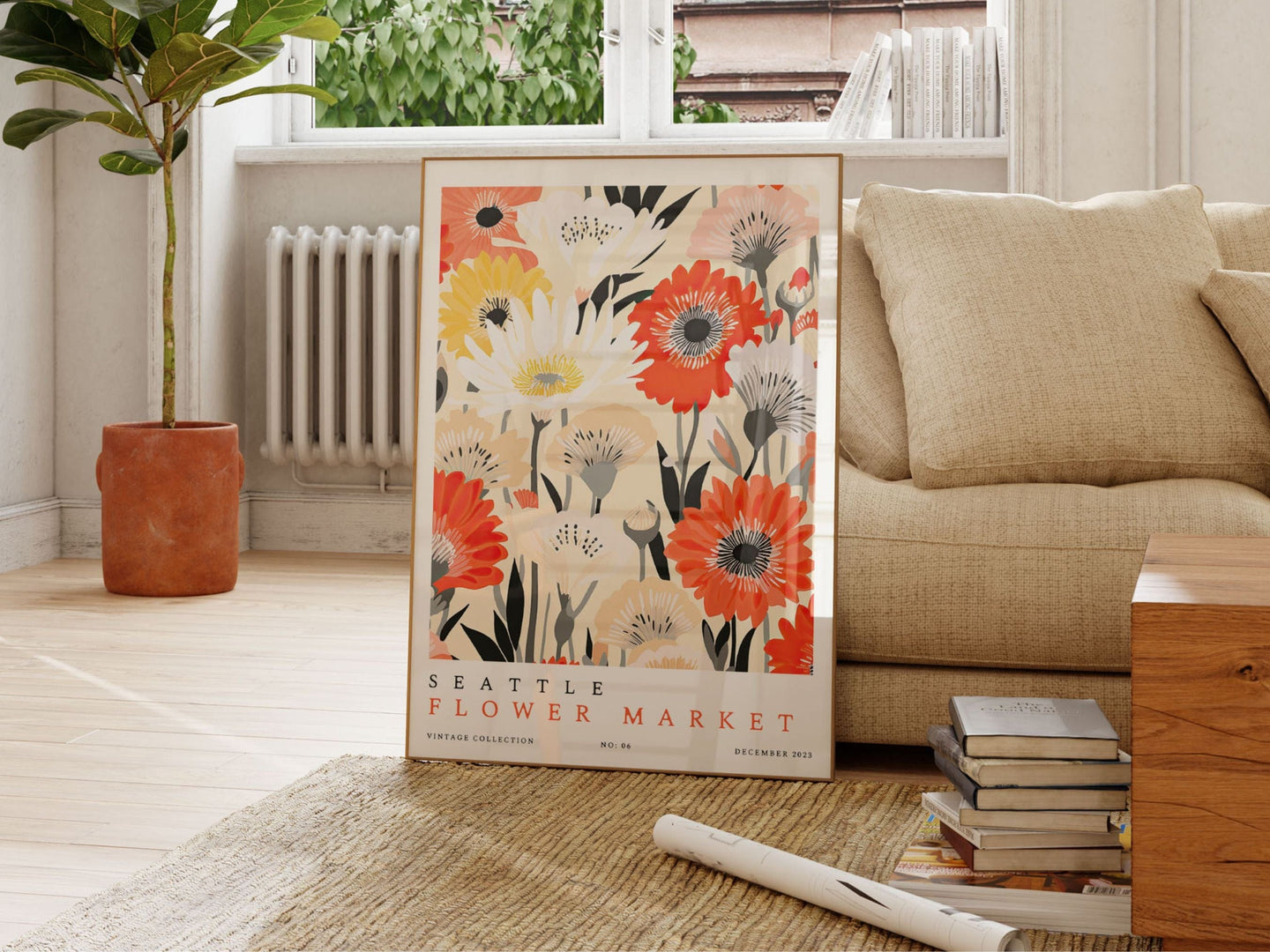 Seattle blomstermarked plakat