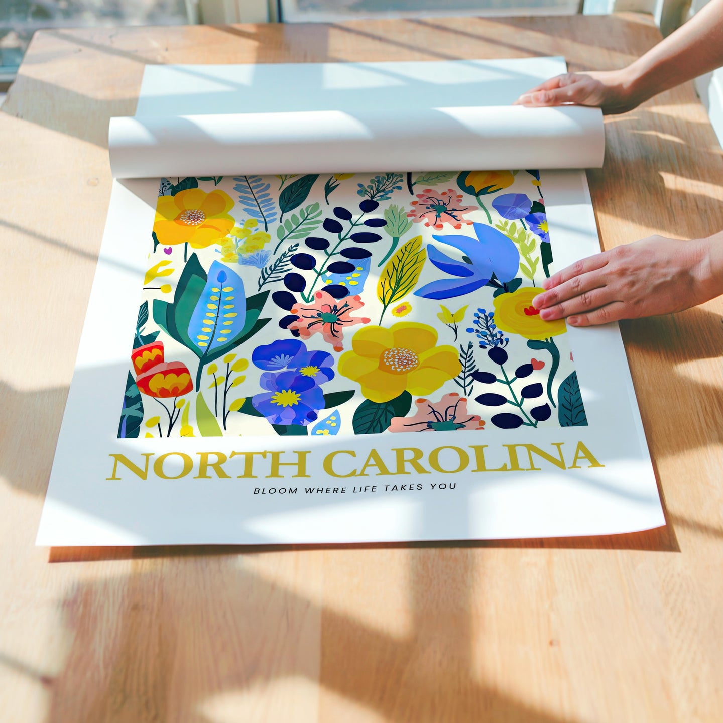 North Carolina Flower Poster