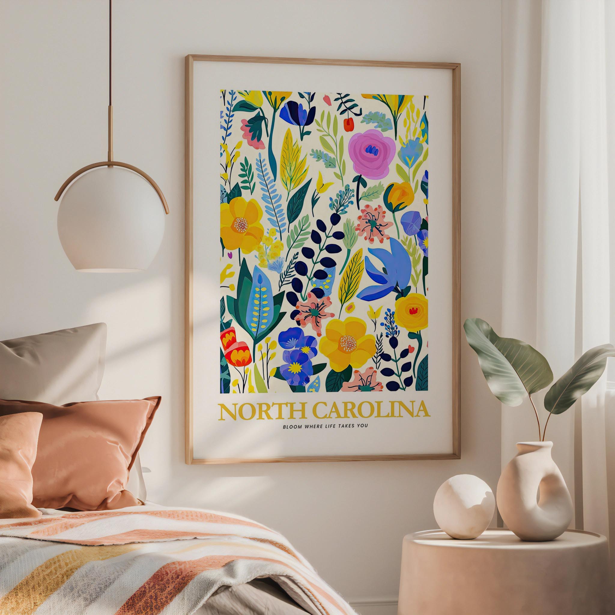 North Carolina Flower Poster