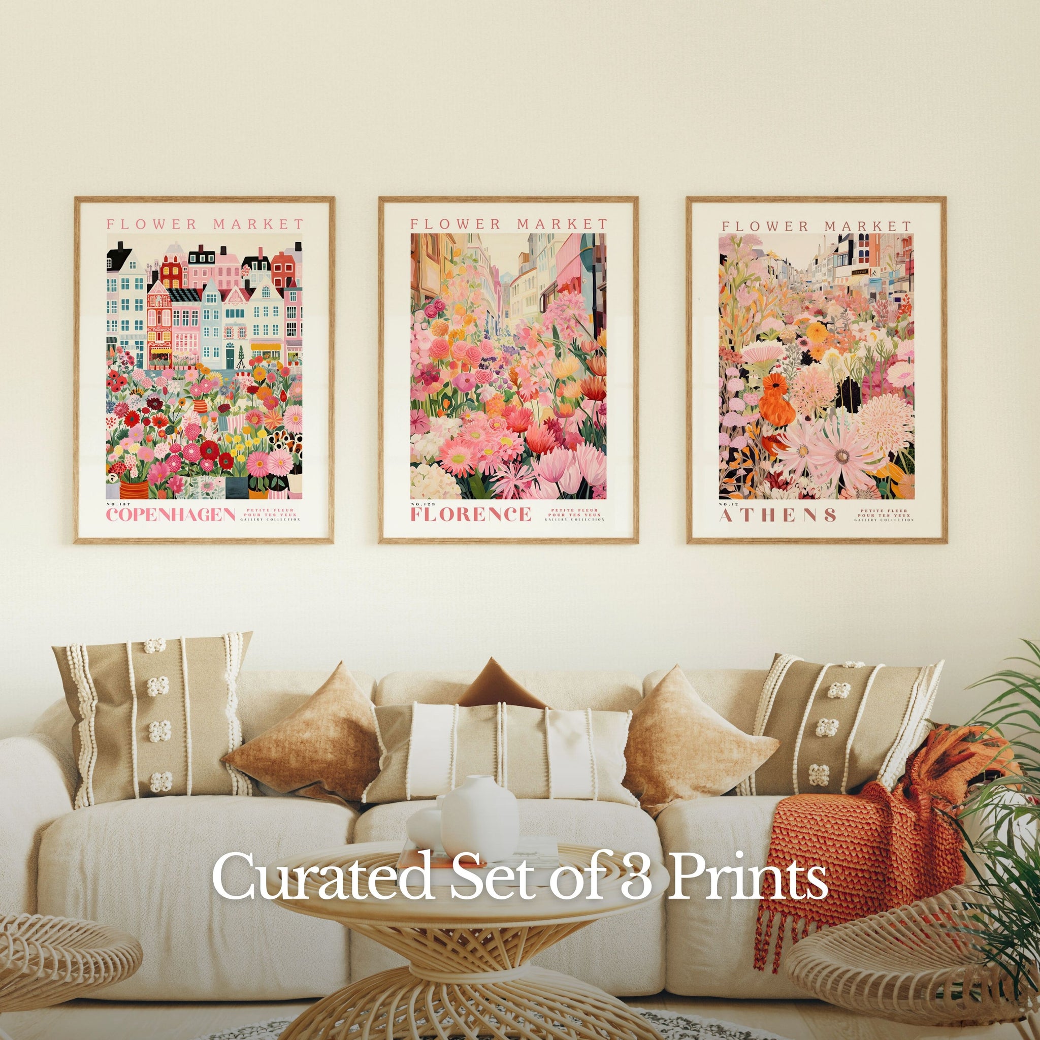 Flower Market Curated Set of 3 Prints