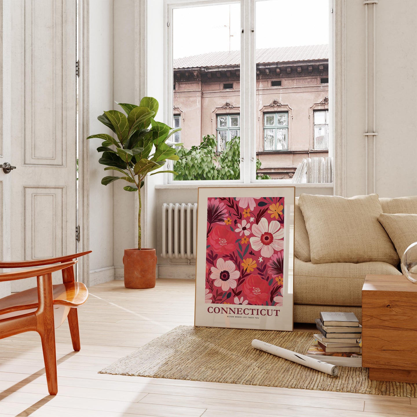 Connecticut Flower Poster