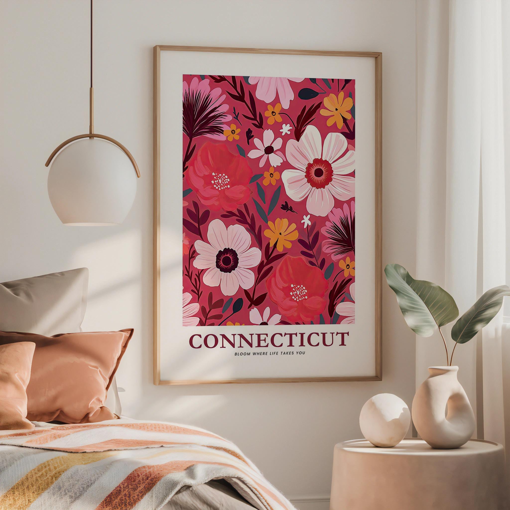 Connecticut Flower Poster