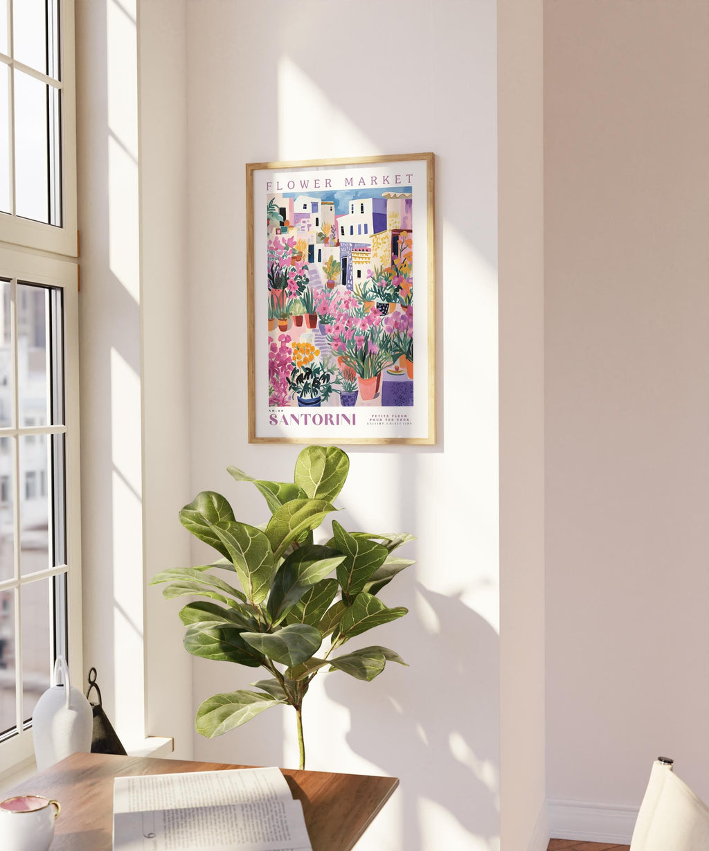 Santorini Flower Poster