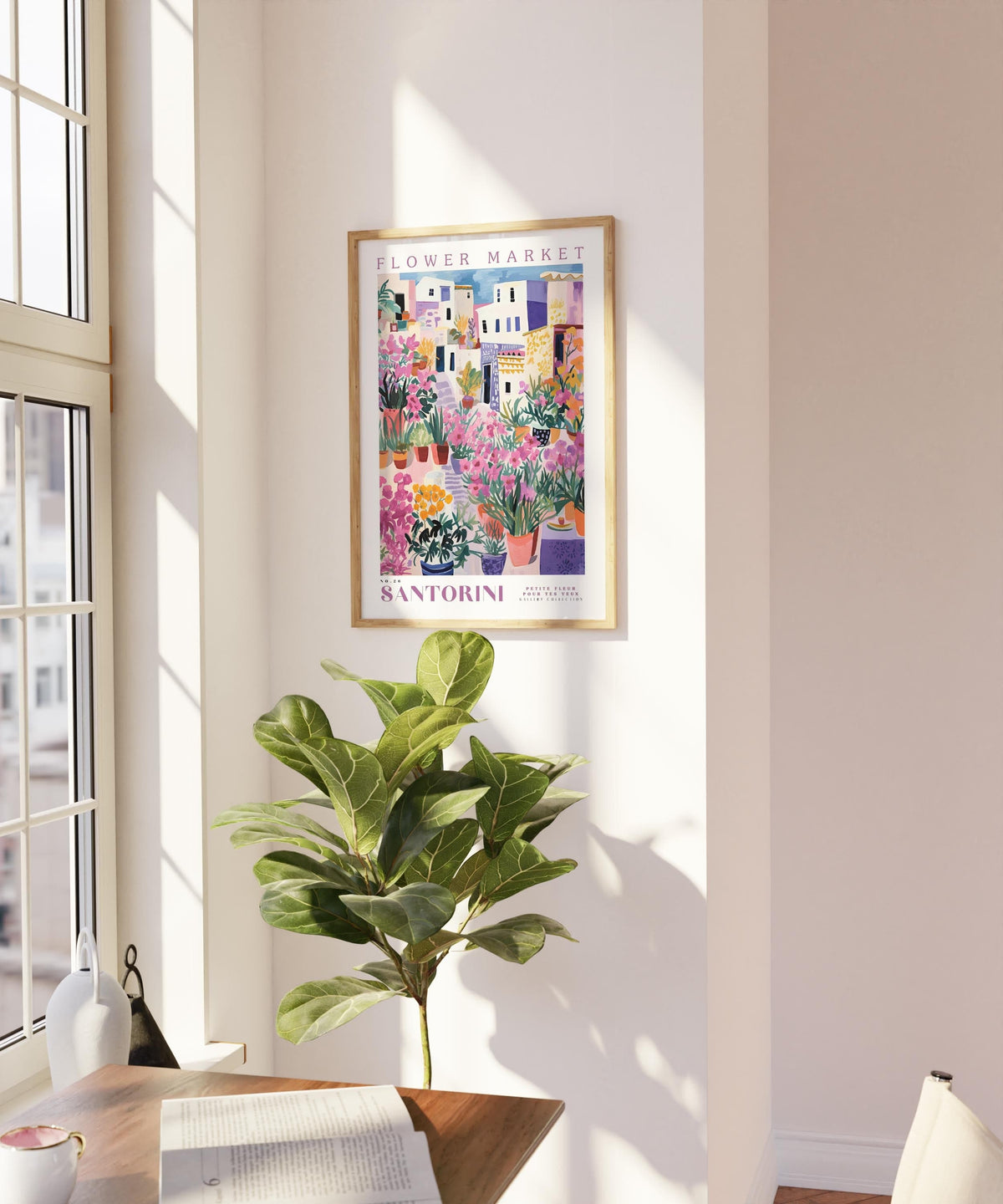 Santorini Flower Poster