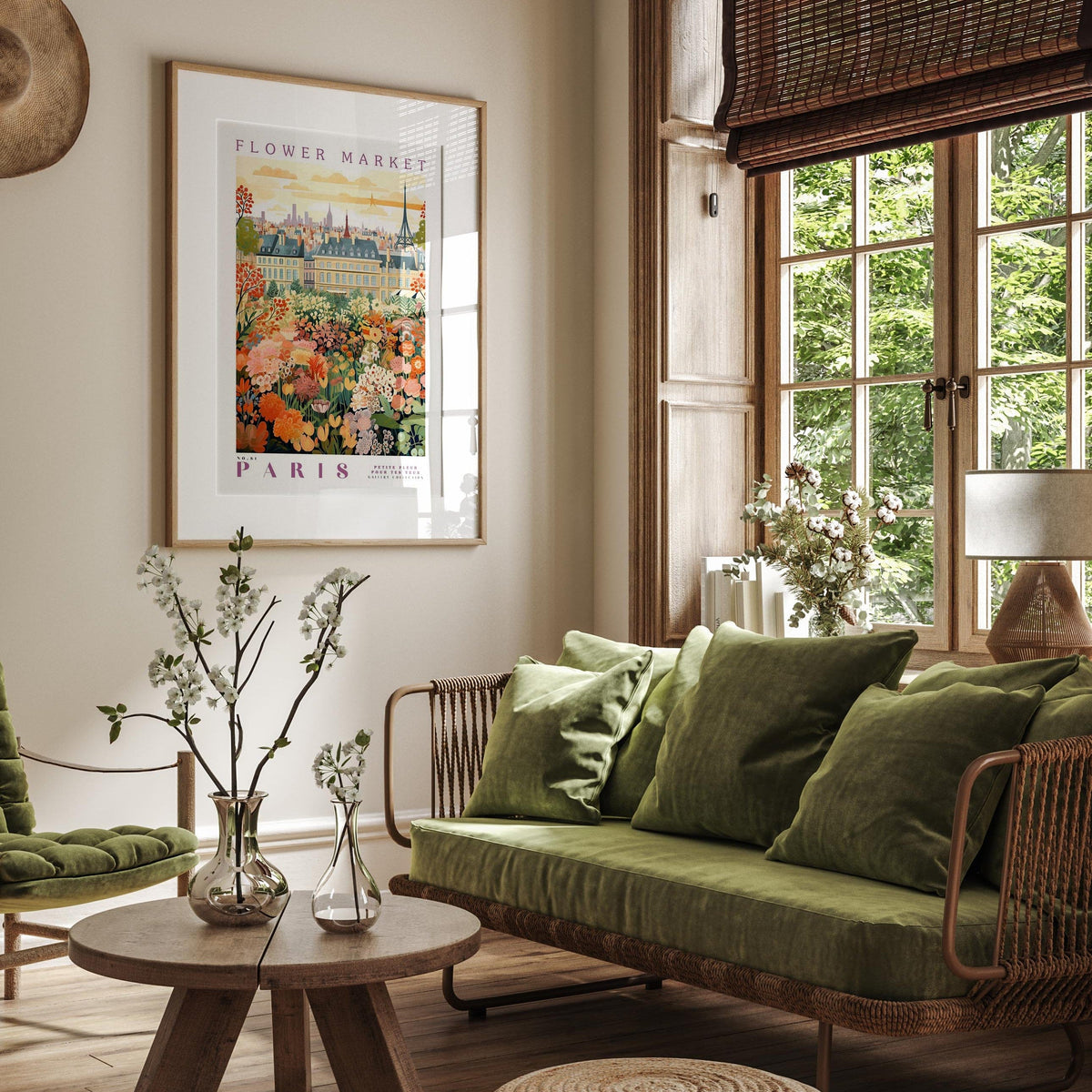 Paris Flower Poster