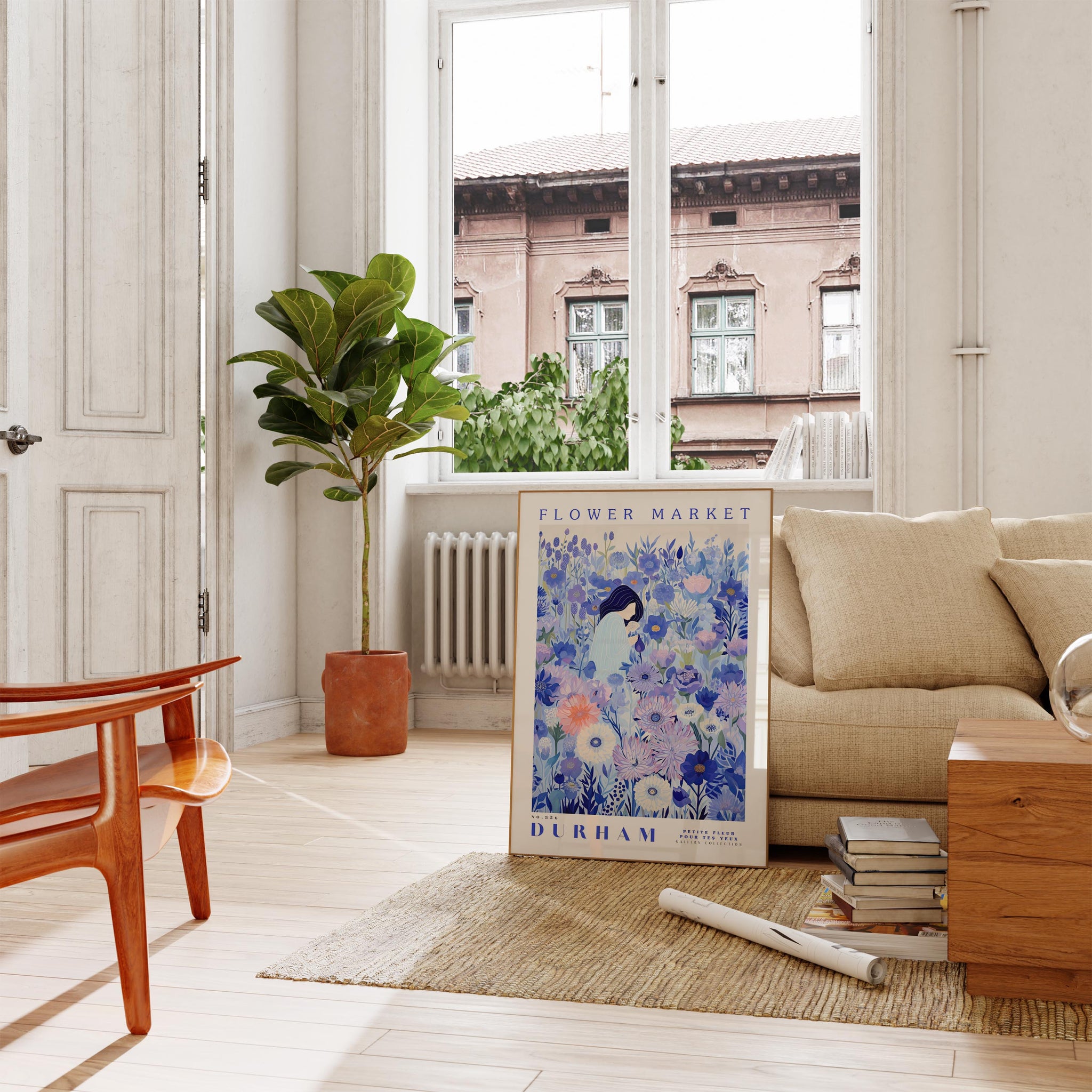 Durham Flower Market Poster
