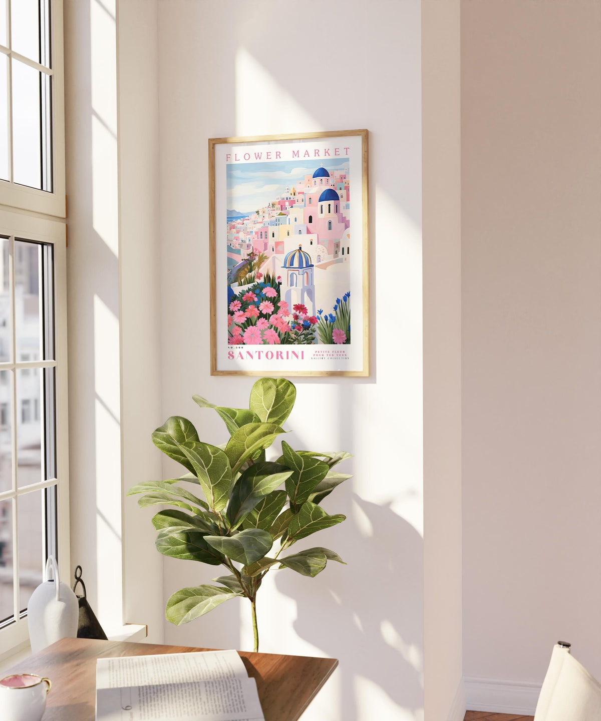 Santorini Flower Poster
