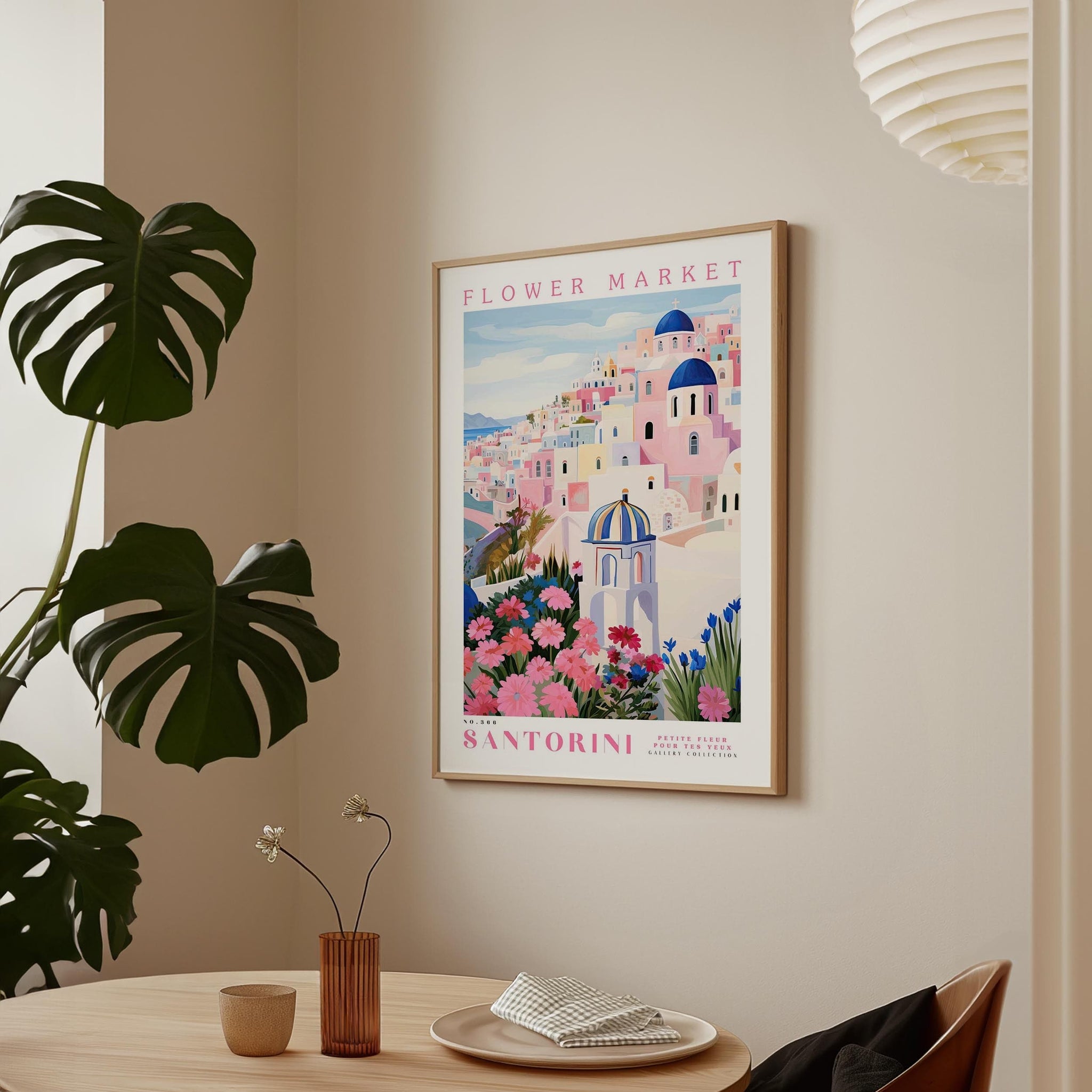 Santorini Flower Poster