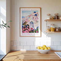 Santorini Flower Poster
