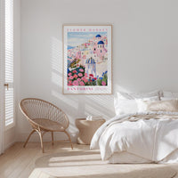 Santorini Flower Poster