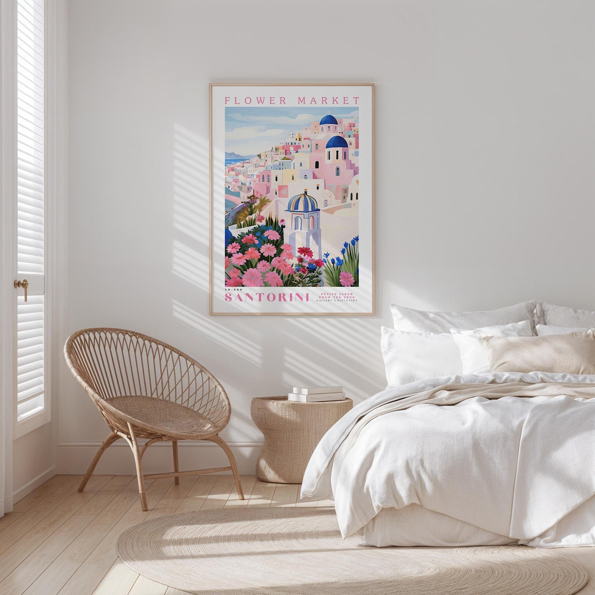 Santorini Flower Poster