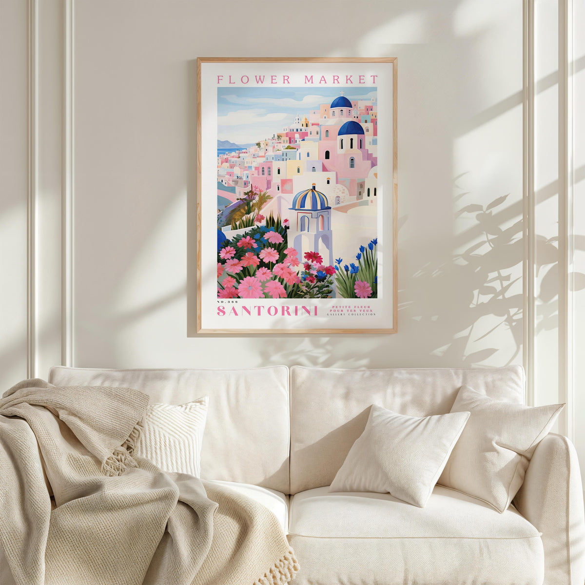 Santorini Flower Poster