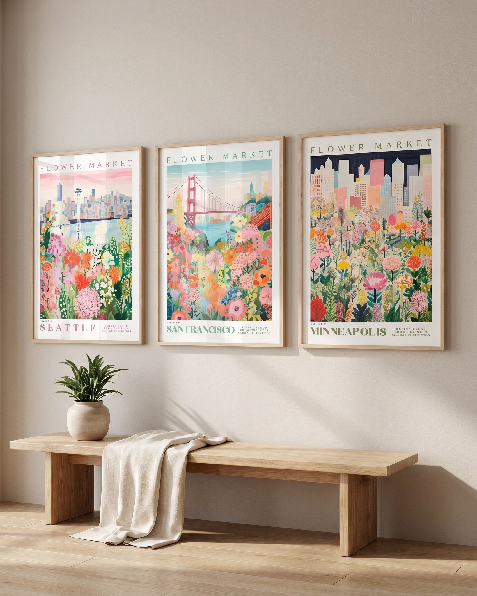 Set of 3 - Minneapolis, San Francisco, Seattle
