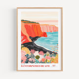 Santorini Red Beach Poster