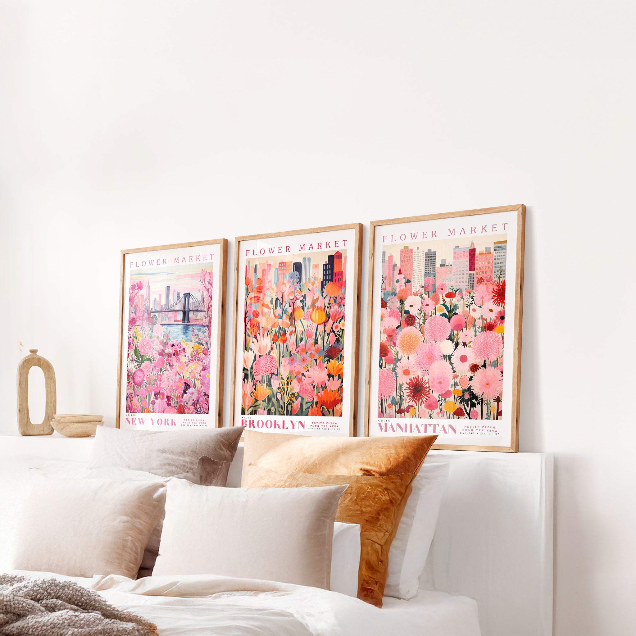 Set of 3 - Manhattan, Brooklyn, New York