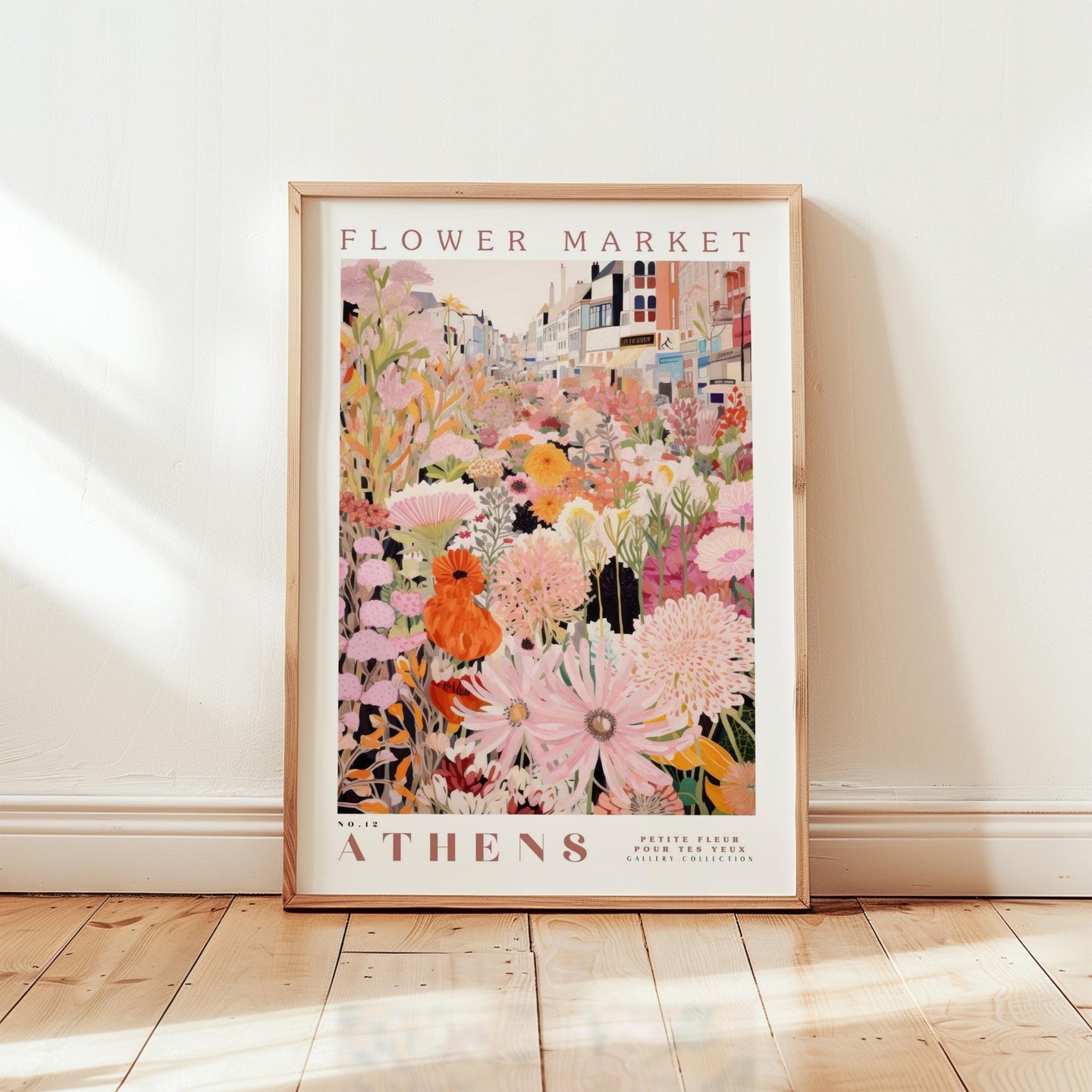 Athens Flower Market Poster Pink - Posters - Flower Poster