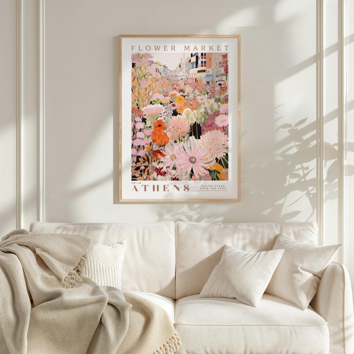 Athens Flower Market Poster Pink - Posters - Flower Poster