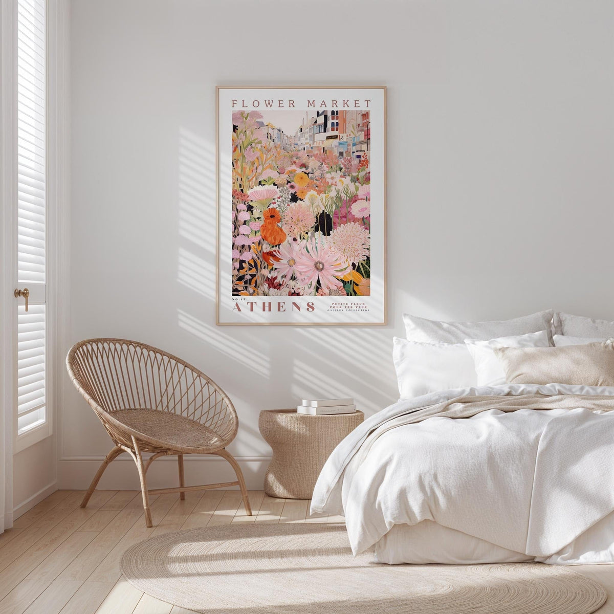 Athens Flower Market Poster Pink - Posters - Flower Poster