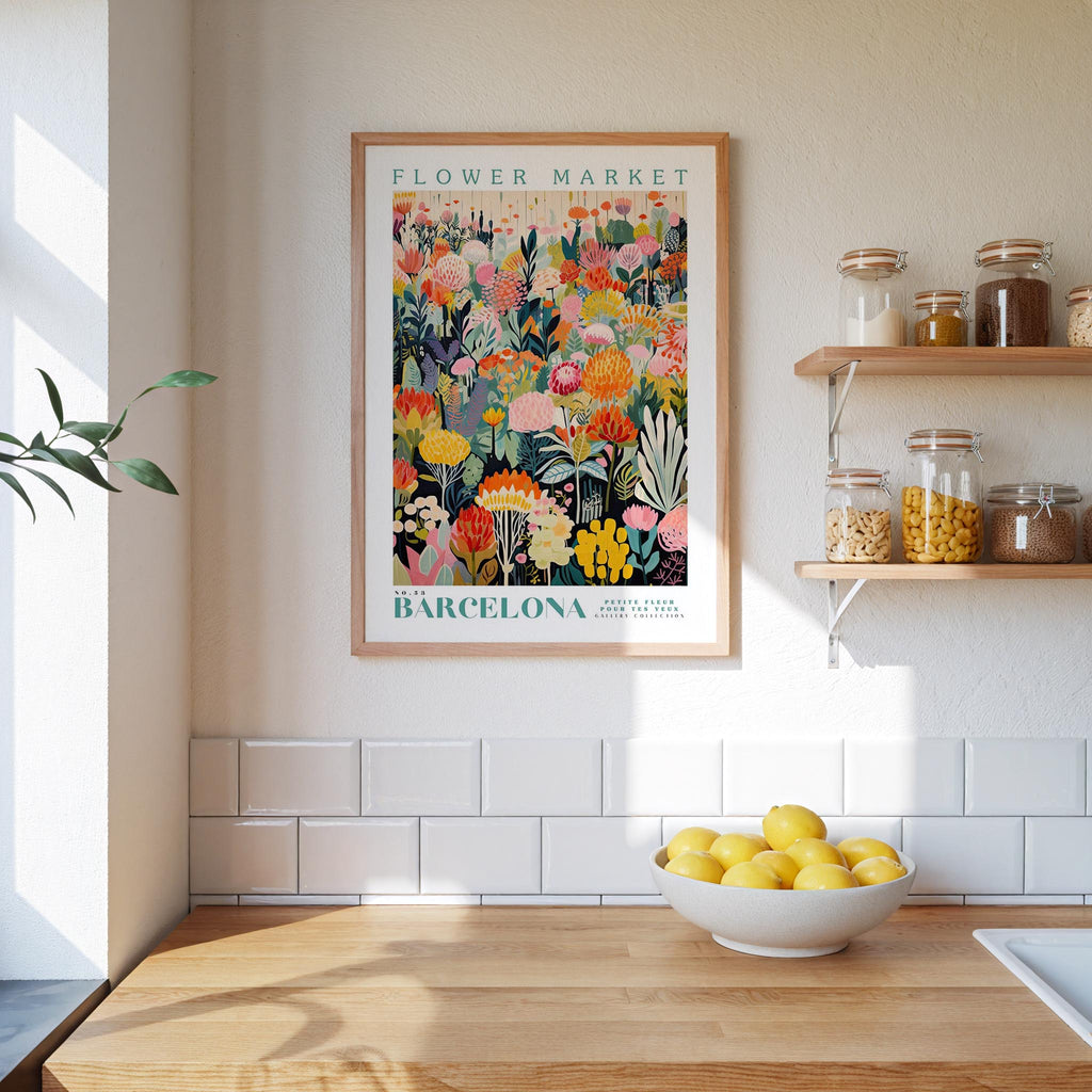 Barcelona Flower Market Poster - Posters - Flower Poster