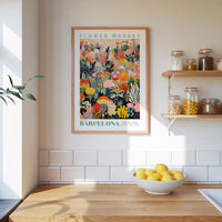 Barcelona Flower Market Poster - Posters - Flower Poster