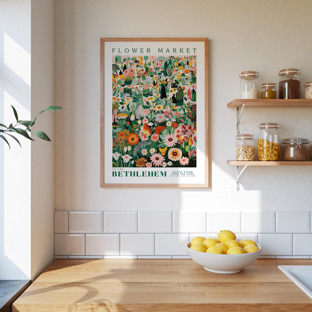 Bethlehem Flower Market Poster - Poster - Flower Poster