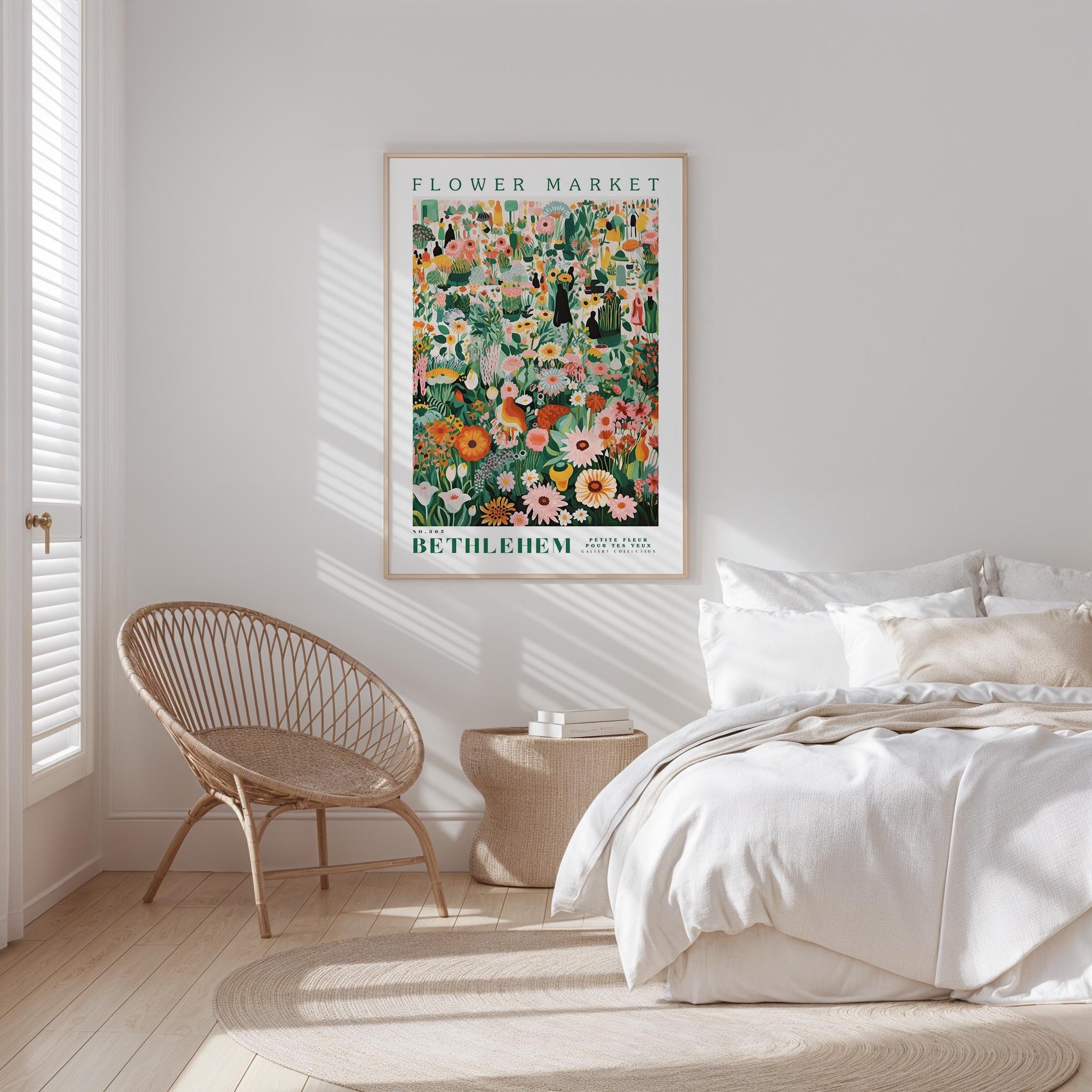 Bethlehem Flower Market Poster - Poster - Flower Poster