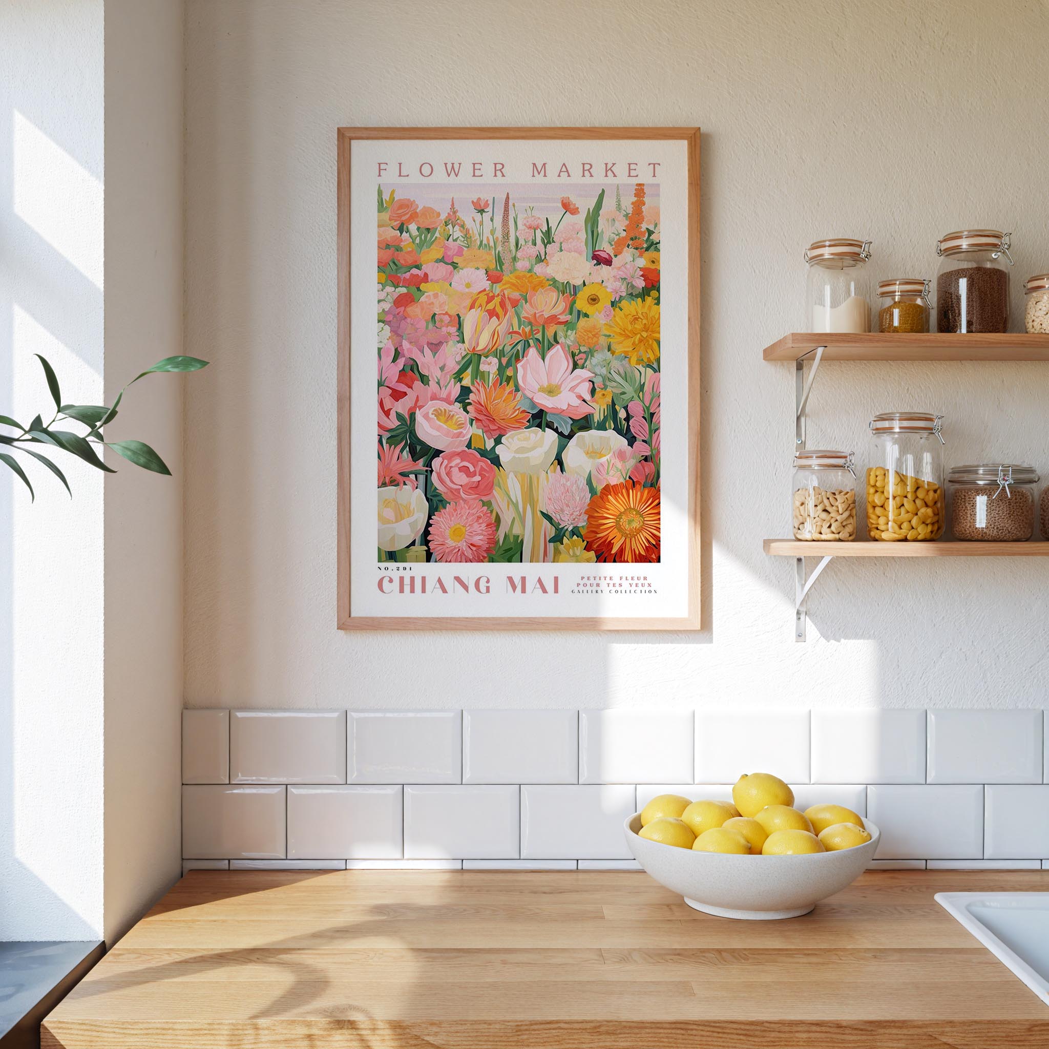 Chiang Mai Flower Market Poster - Print Material - Flower Poster