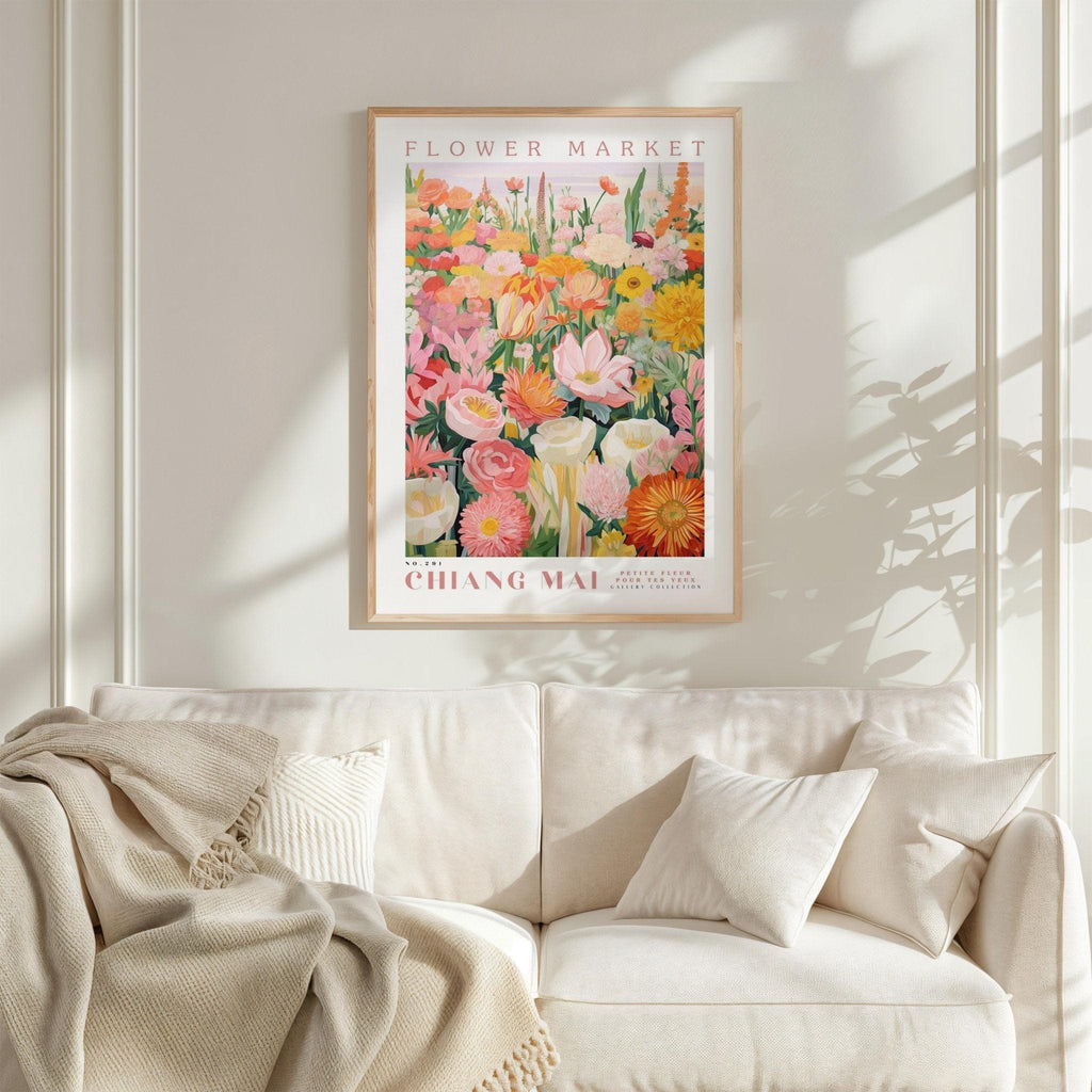 Chiang Mai Flower Market Poster - Print Material - Flower Poster