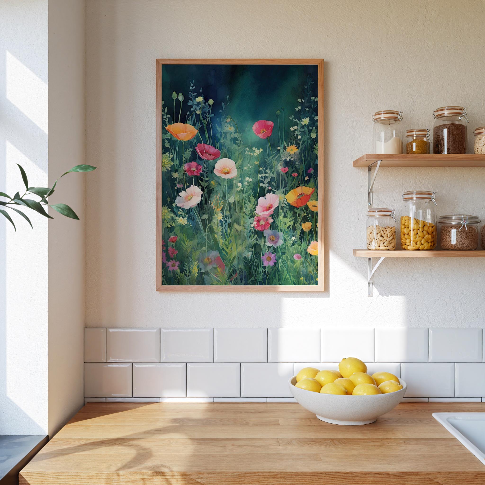 Dark Green Wildflower Poster - Poster - Flower Poster