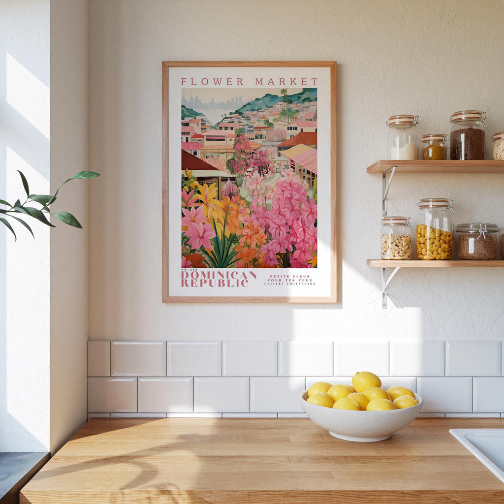 Dominican Republic Flower Market Poster - Poster - Flower Poster