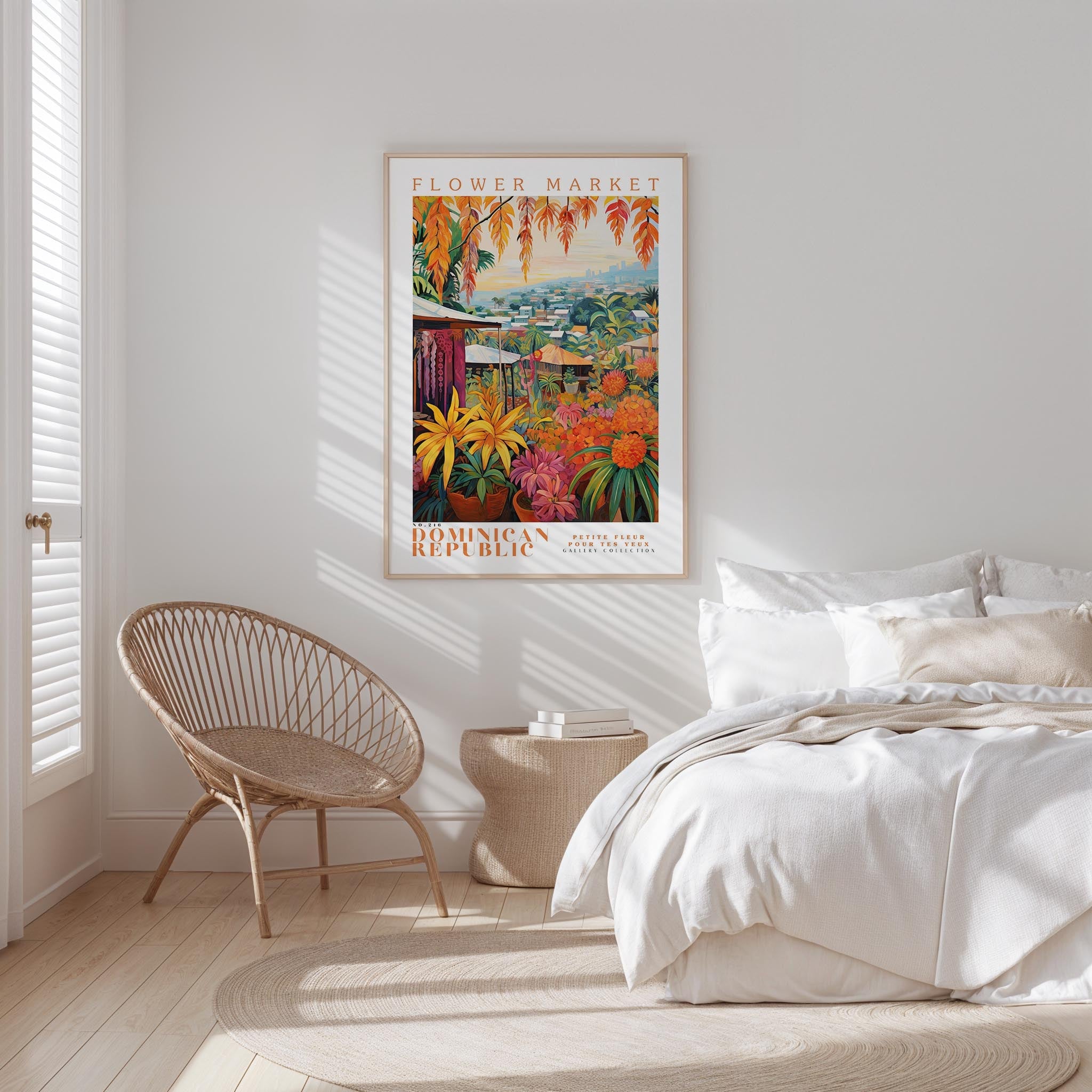 Dominican Republic Flower Market Poster - Poster - Flower Poster