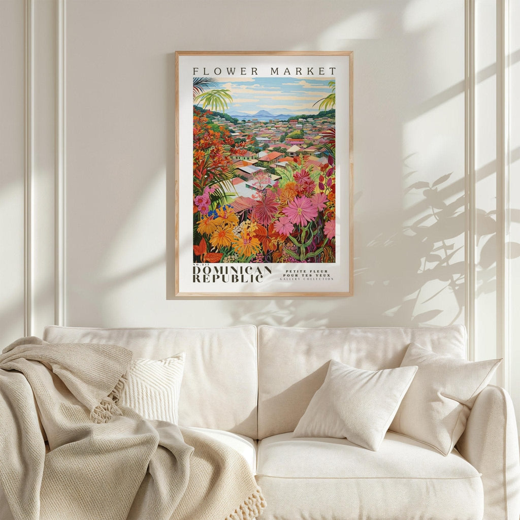 Dominican Republic Flower Market Poster - Poster - Flower Poster
