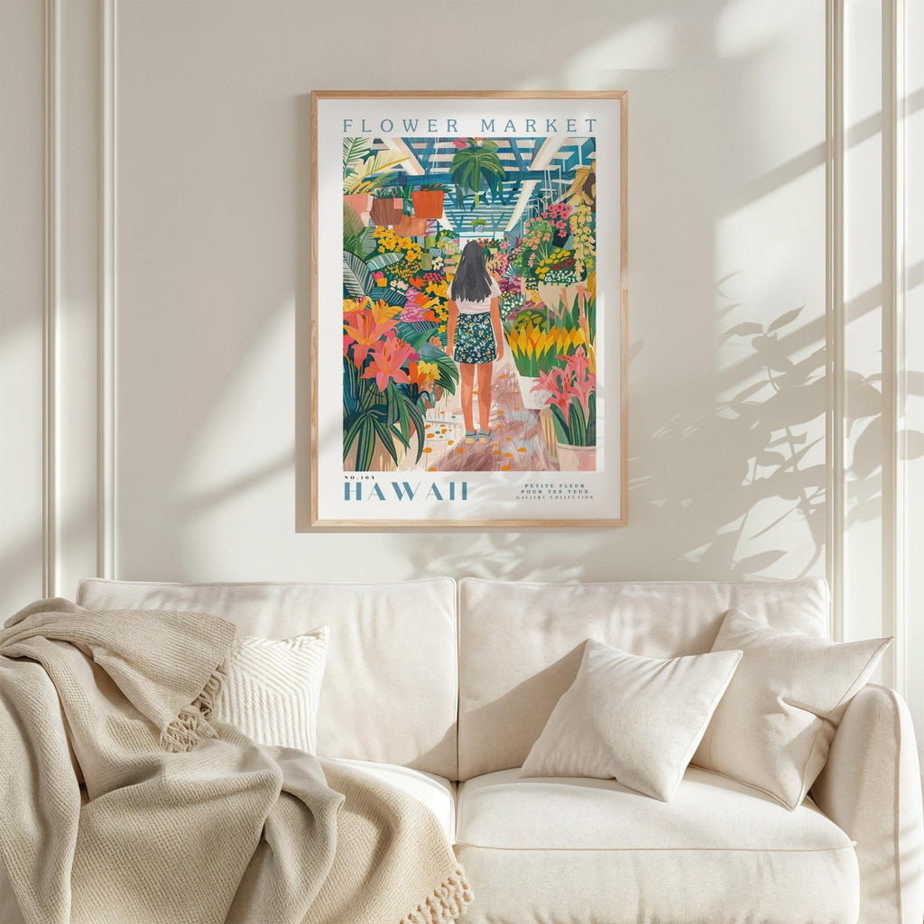 Hawaii Flower Market Poster - Poster - Flower Poster