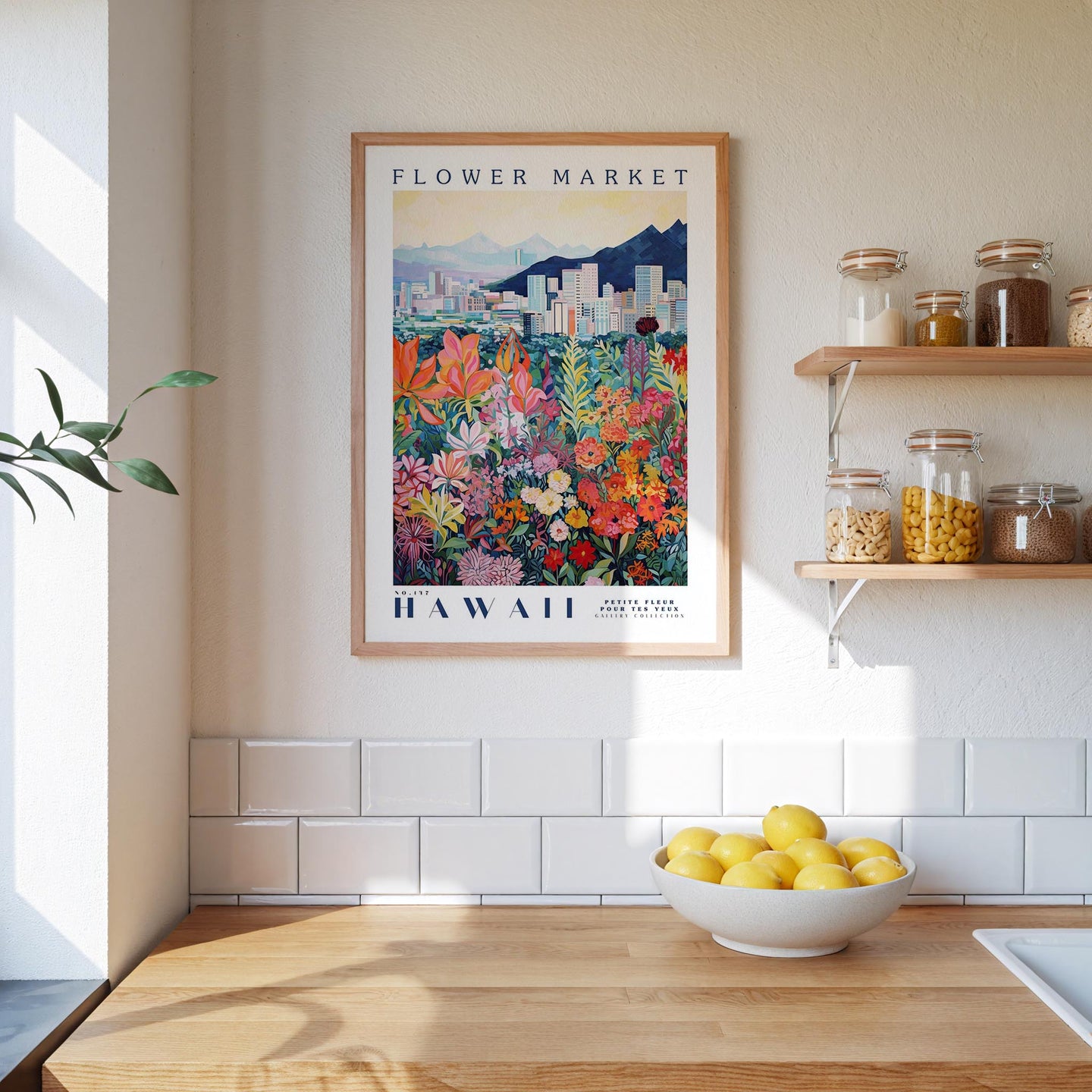 Hawaii Flower Market Poster - Posters - Flower Poster