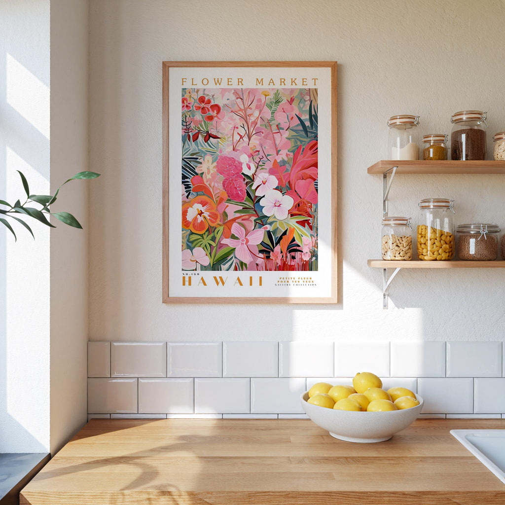 Hawaii Flower Market Poster - Posters - Flower Poster