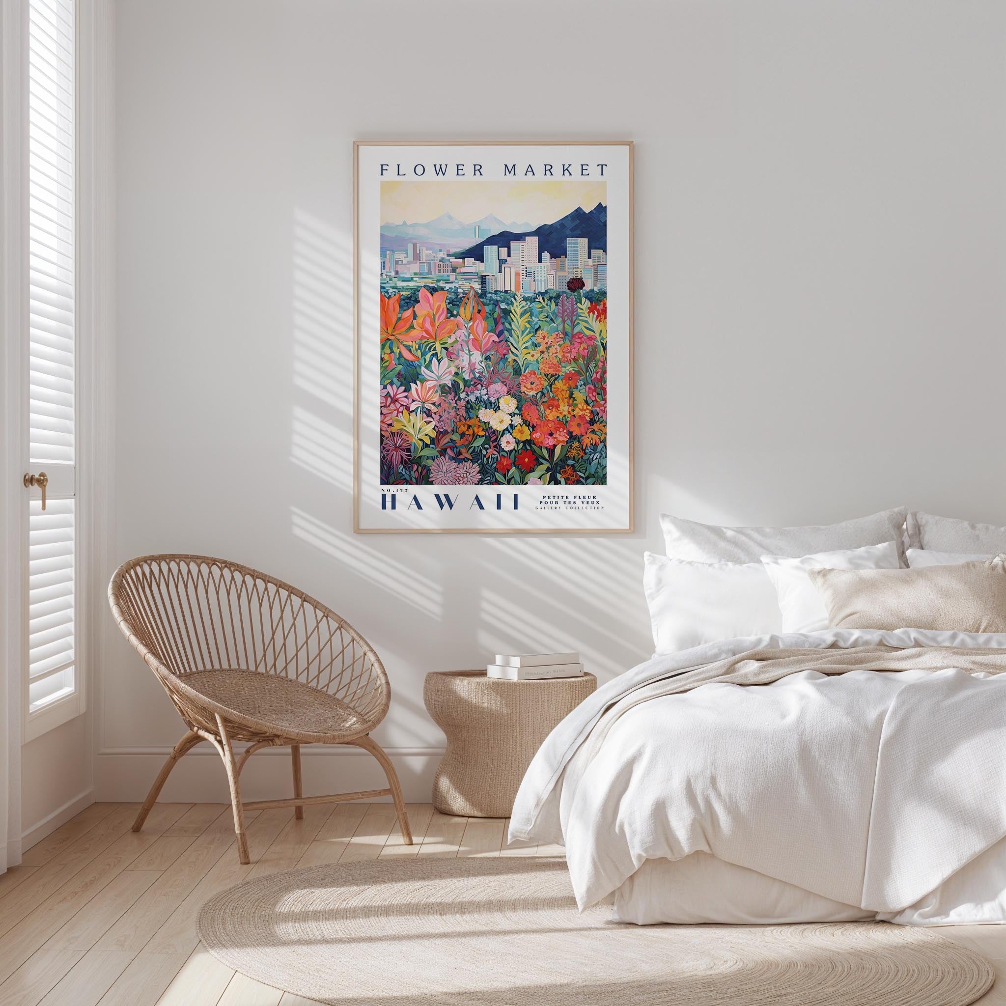 Hawaii Flower Market Poster - Posters - Flower Poster