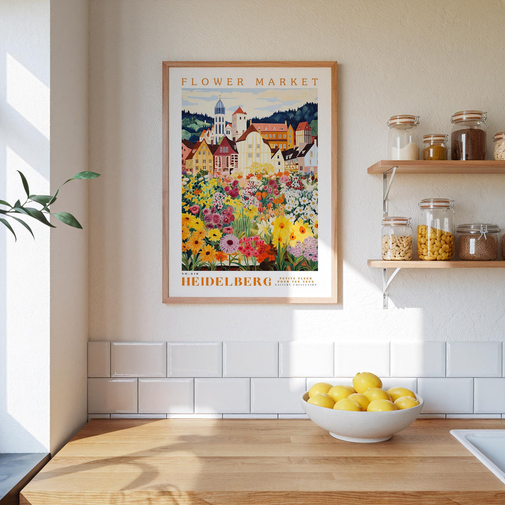 Heidelberg Flower Market Poster - Poster - Flower Poster